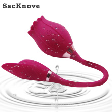SacKnove Silicone Sexy Rose Shaped Tongue Squirrel Sucking Vaginal Women Adult Sex Toys Vibrators For Woman Clitoris Sucker